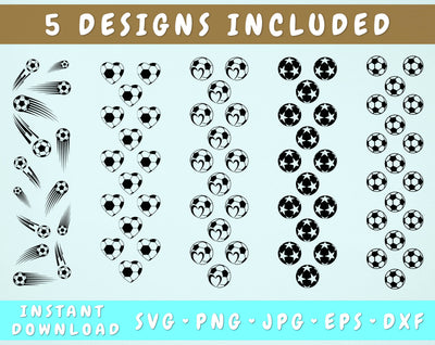 Soccer Glitter Pen Wraps - 5 Designs SVG HappyDesignStudio 