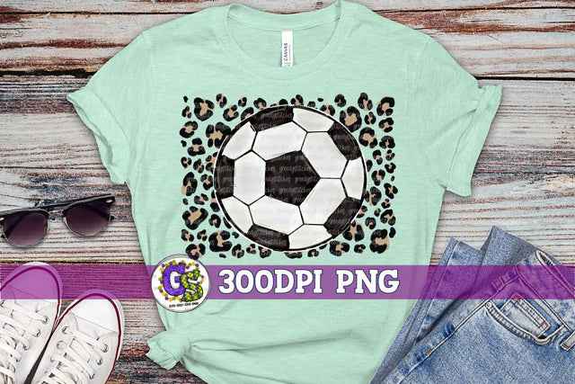 Soccer Leopard PNG for Sublimation Sublimation Greedy Stitches 