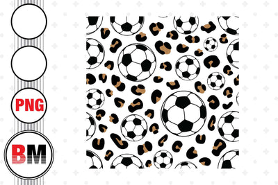 Soccer Leopard Seamless Pattern PNG Files Sublimation BMDesign 
