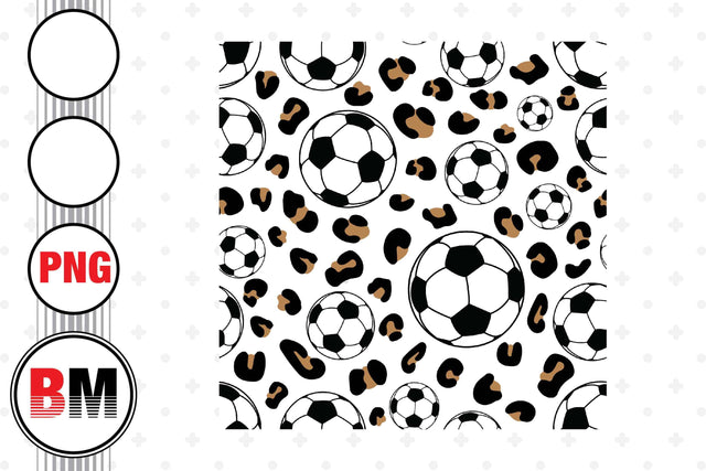 Soccer Leopard Seamless Pattern PNG Files Sublimation BMDesign 