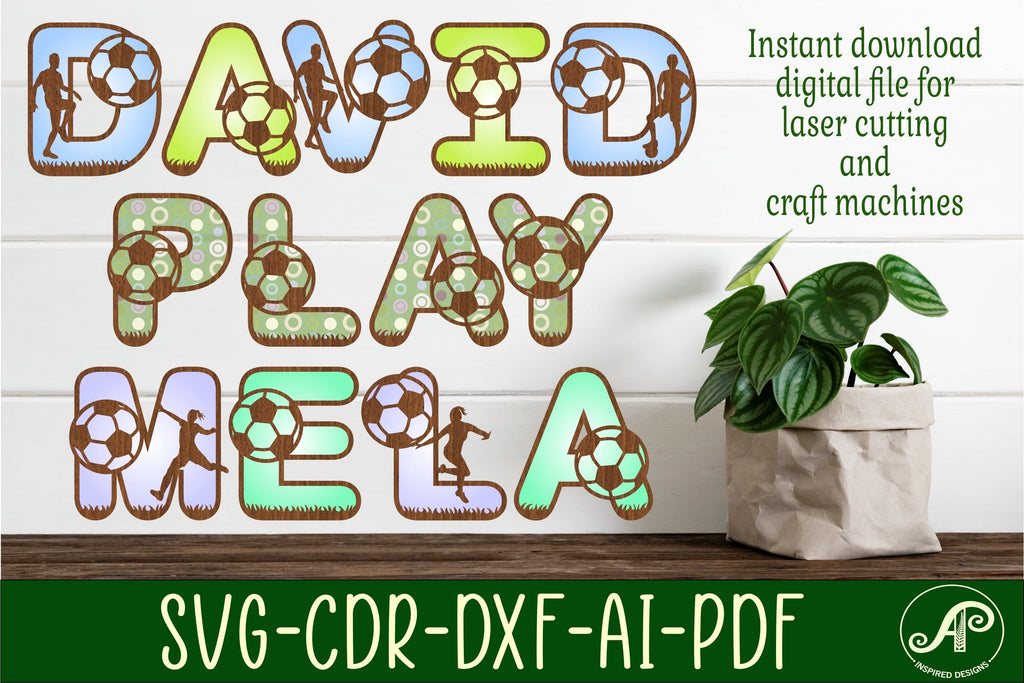 Soccer letters alphabet set. 112 layered letters. - So Fontsy