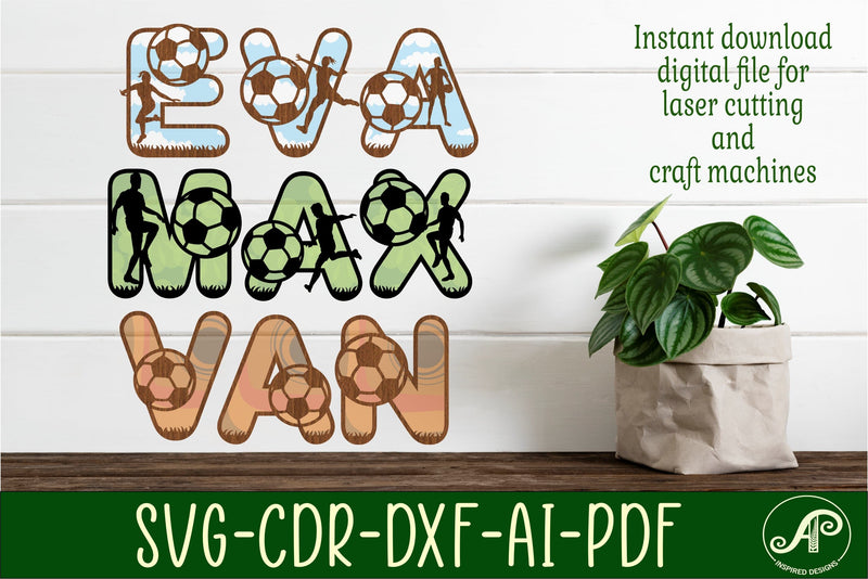 Soccer letters alphabet set. 112 layered letters. - So Fontsy