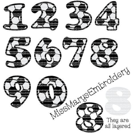 Soccer Letters & Numbers SVG MissMarysEmbroidery 