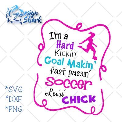 Soccer Loving Chick SVG Design Shark 