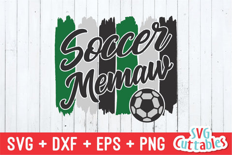 Soccer Memaw svg - Soccer Cut File - svg - eps - dxf - png - Brush Strokes - Silhouette - Cricut - Digital Download SVG Svg Cuttables 