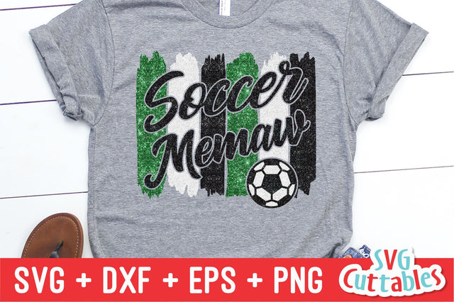 Soccer Memaw svg - Soccer Cut File - svg - eps - dxf - png - Brush Strokes - Silhouette - Cricut - Digital Download SVG Svg Cuttables 