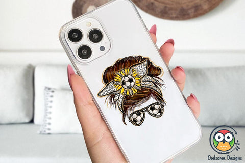 Soccer Messy Bun Sublimation Sublimation Owlsome.Designs 