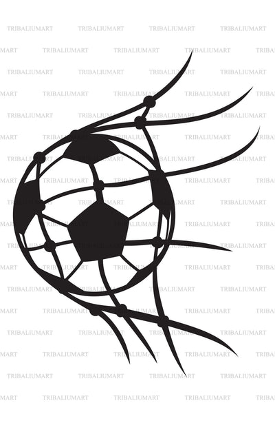 Soccer or football ball in net SVG TribaliumArtSF 