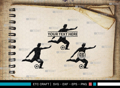 Soccer Player Monogram, Soccer Player Silhouette, Soccer Player SVG, Soccer Svg, SB00130 SVG ETC Craft 