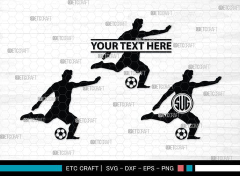 Soccer Player Monogram, Soccer Player Silhouette, Soccer Player SVG, Soccer Svg, SB00130 SVG ETC Craft 