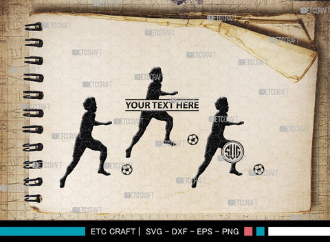 Soccer Player Monogram, Soccer Player Silhouette, Soccer Player SVG, Soccer Svg, SB00130 SVG ETC Craft 