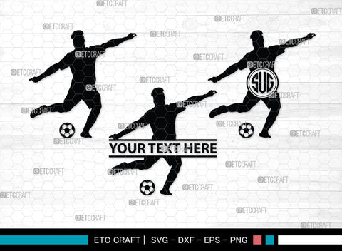 Soccer Player Monogram, Soccer Player Silhouette, Soccer Player SVG, Soccer Svg, SB00130 SVG ETC Craft 