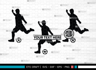 Soccer Player Monogram, Soccer Player Silhouette, Soccer Player SVG, Soccer Svg, SB00130 SVG ETC Craft 