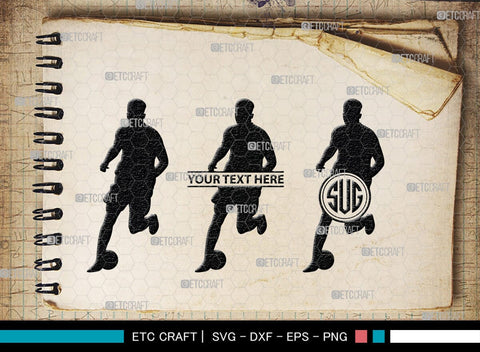 Soccer Player Monogram, Soccer Player Silhouette, Soccer Player SVG, Soccer Svg, SB00130 SVG ETC Craft 