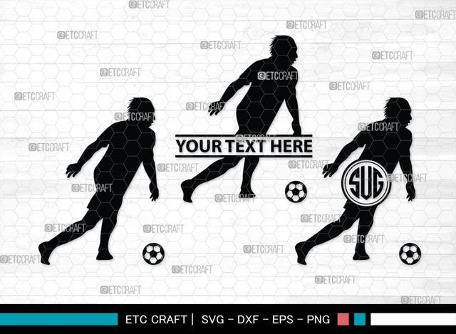 Soccer Player Monogram, Soccer Player Silhouette, Soccer Player SVG, Soccer Svg, SB00130 SVG ETC Craft 