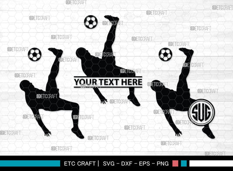 Soccer Player Monogram, Soccer Player Silhouette, Soccer Player SVG, Soccer Svg, SB00130 SVG ETC Craft 