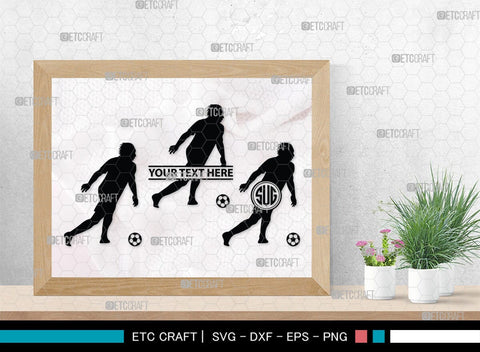 Soccer Player Monogram, Soccer Player Silhouette, Soccer Player SVG, Soccer Svg, SB00130 SVG ETC Craft 