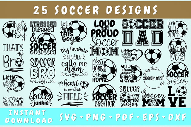 Soccer Quote SVG Bundle, Soccer Shirt SVG Files, Soccer Sayings SVG, Soccer Cut Files for Cricut, Silhouette SVG HappyDesignStudio 