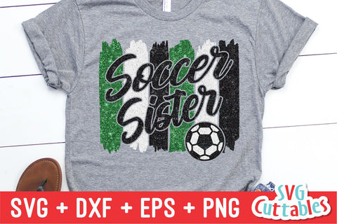 Soccer Sister svg - Soccer Cut File - svg - eps - dxf - png - Brush Strokes - Silhouette - Cricut - Digital Download SVG Svg Cuttables 