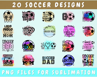 Soccer Sublimation Designs Bundle, 20 Designs, Soccer PNG Files For Sublimation, Soccer Sublimation Files, Soccer PNG Sublimation HappyDesignStudio 