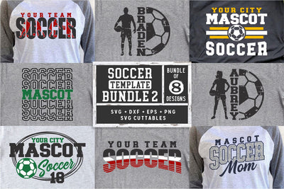 Soccer svg Bundle 2 - Soccer svg - Soccer Team - Soccer Template Bundle - svg - eps - dxf - png - Silhouette - Cricut - Digital File SVG Svg Cuttables 