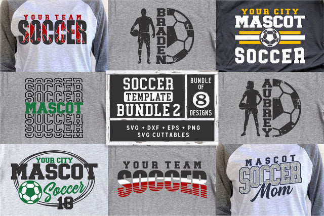 Soccer svg Bundle 2 - Soccer svg - Soccer Team - Soccer Template Bundle - svg - eps - dxf - png - Silhouette - Cricut - Digital File SVG Svg Cuttables 