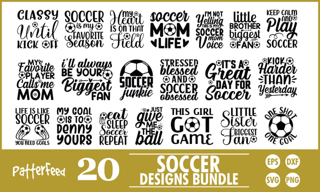 Soccer SVG Designs Bundle SVG PatternFeed8 