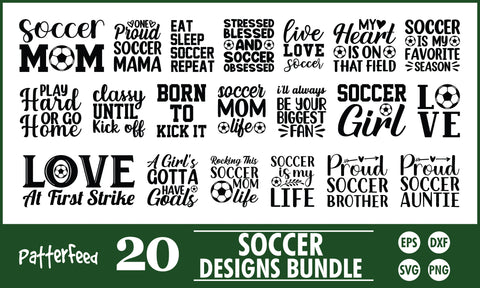 Soccer SVG Designs Bundle SVG PatternFeed8 