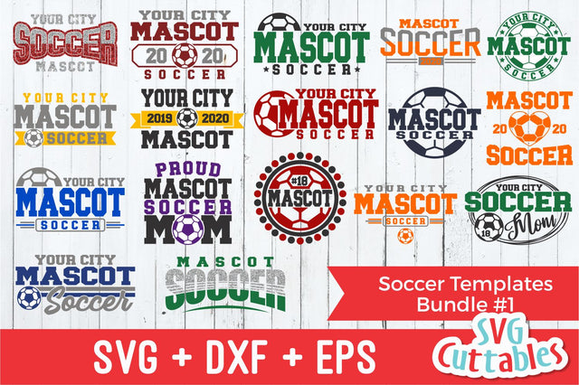 Soccer Template Bundle #1 SVG Svg Cuttables
