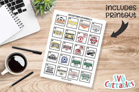 Soccer Template svg Bundle Cut File - Soccer svg - Soccer Bundle 3 - svg - eps - dxf - png - Silhouette - Cricut - Digital File SVG Svg Cuttables 