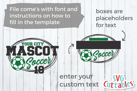 Soccer Template svg Cut File - Soccer svg - Soccer Team - Soccer Template 0021 - svg - eps - dxf - png - Silhouette - Cricut - Digital File SVG Svg Cuttables 