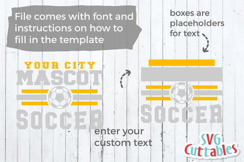 Soccer Template svg Cut File - Soccer svg - Soccer Team - Soccer Template 0026 - svg - eps - dxf - png - Silhouette - Cricut - Digital File SVG Svg Cuttables 