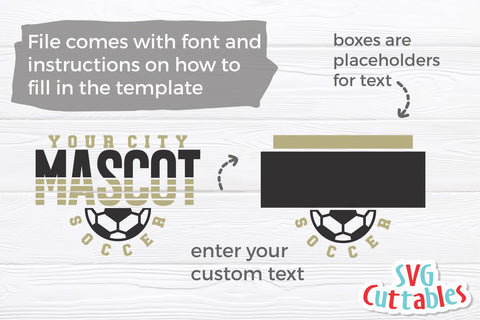 Soccer Template svg Cut File - Soccer svg - Soccer Team - Soccer Template 0045 - svg - eps - dxf - png - Silhouette - Cricut - Digital File SVG Svg Cuttables 