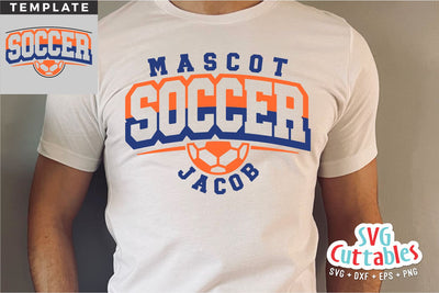 Soccer Template svg Cut File - Soccer svg - Soccer Team - Soccer Template 0046 - svg - eps - dxf - png - Silhouette - Cricut - Digital File SVG Svg Cuttables 