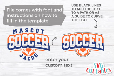 Soccer Template svg Cut File - Soccer svg - Soccer Team - Soccer Template 0046 - svg - eps - dxf - png - Silhouette - Cricut - Digital File SVG Svg Cuttables 