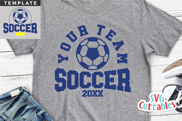 Soccer Template svg Cut File - Soccer svg - Soccer Team - Soccer Template 0048 - svg - eps - dxf - png - Silhouette - Cricut - Digital File SVG Svg Cuttables 