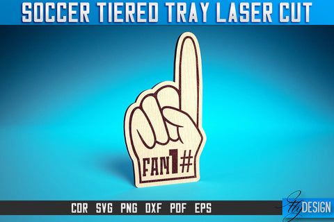 Soccer Tiered Tray Laser Cut SVG | Tiered Tray Laser Cut SVG Design | CNC Files SVG Fly Design 