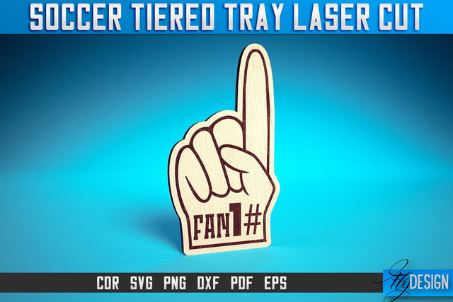 Soccer Tiered Tray Laser Cut SVG | Tiered Tray Laser Cut SVG Design | CNC Files SVG Fly Design 