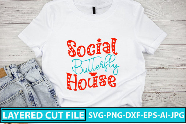Social Butterfly House SVG Cut File SVG Syaman 