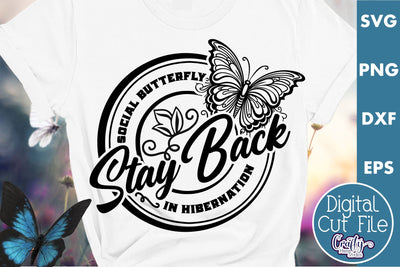 Social Butterfly In Hibernation Svg SVG Crafty Mama Studios 