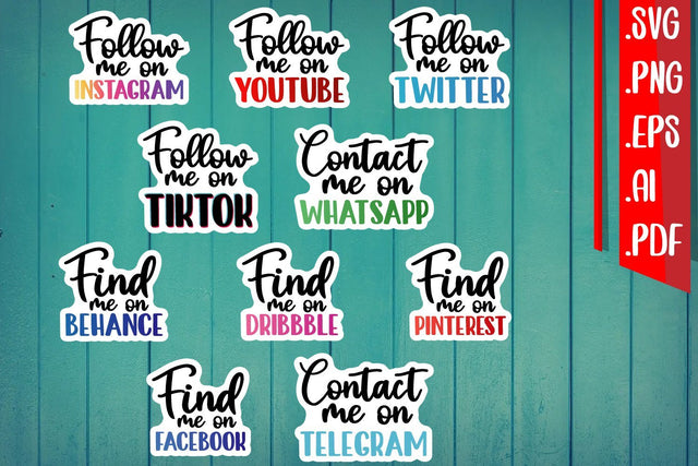 Social Media Sticker | 10 Design SVG zafrans studio 
