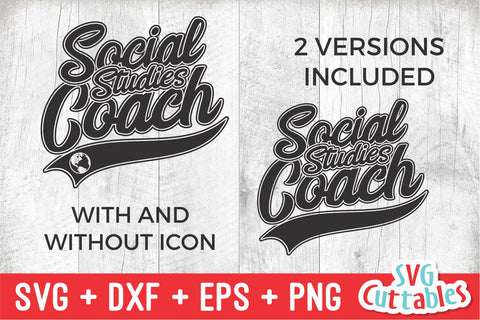 Social Studies Coach svg - Occupation - Swoosh - svg - dxf - eps - png - Cut File - Silhouette - Cricut - Digital Download SVG Svg Cuttables 