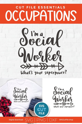 Social worker svg, a whats your superpower or super power svg for Cricut and Silhouette machines SVG SVG Cut File 