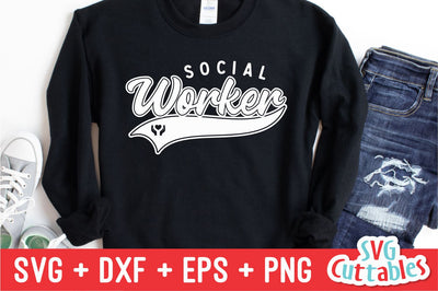 Social Worker svg - Cut File - Occupation - Swoosh - svg - dxf - eps - png - Cut File - Silhouette - Cricut - Digital Download SVG Svg Cuttables 