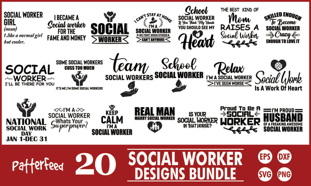 Social Worker SVG Designs Bundle SVG PatternFeed8 