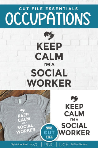 Social worker svg, keep calm svg, social work svg, social services gift idea svg, school social worker svg, social worker gift svg dxf SVG SVG Cut File 