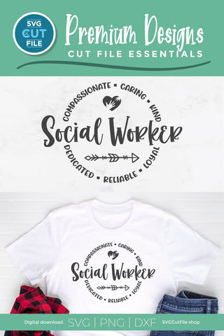 Social Worker svg Round Circle for Men or Women SVG SVG Cut File 