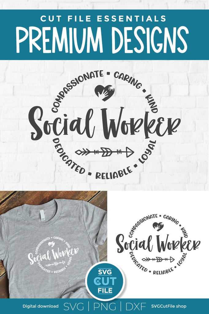 Social Worker svg Round Circle for Men or Women - So Fontsy
