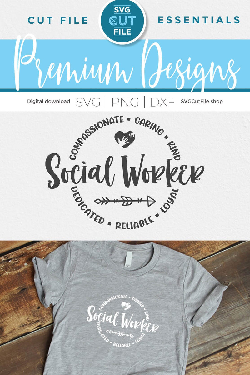 Social Worker svg Round Circle for Men or Women SVG SVG Cut File 
