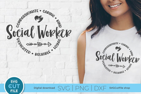 Social Worker svg Round Circle for Men or Women SVG SVG Cut File 